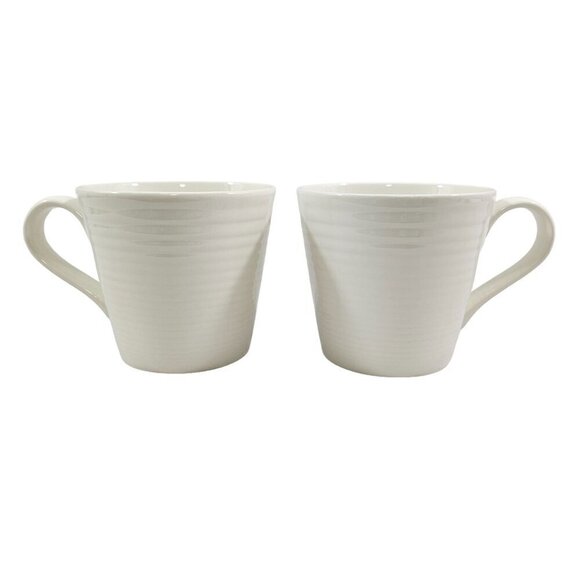 Royal Doulton Gordon Ramsay MAZE 12 Oz White Stoneware Mugs – Set of 2 - Picture 1 of 16
